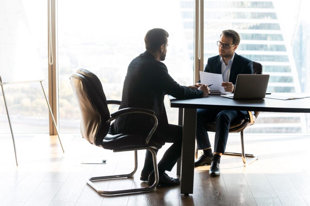 Recruitment professional reviewing a candidate's application for a local business