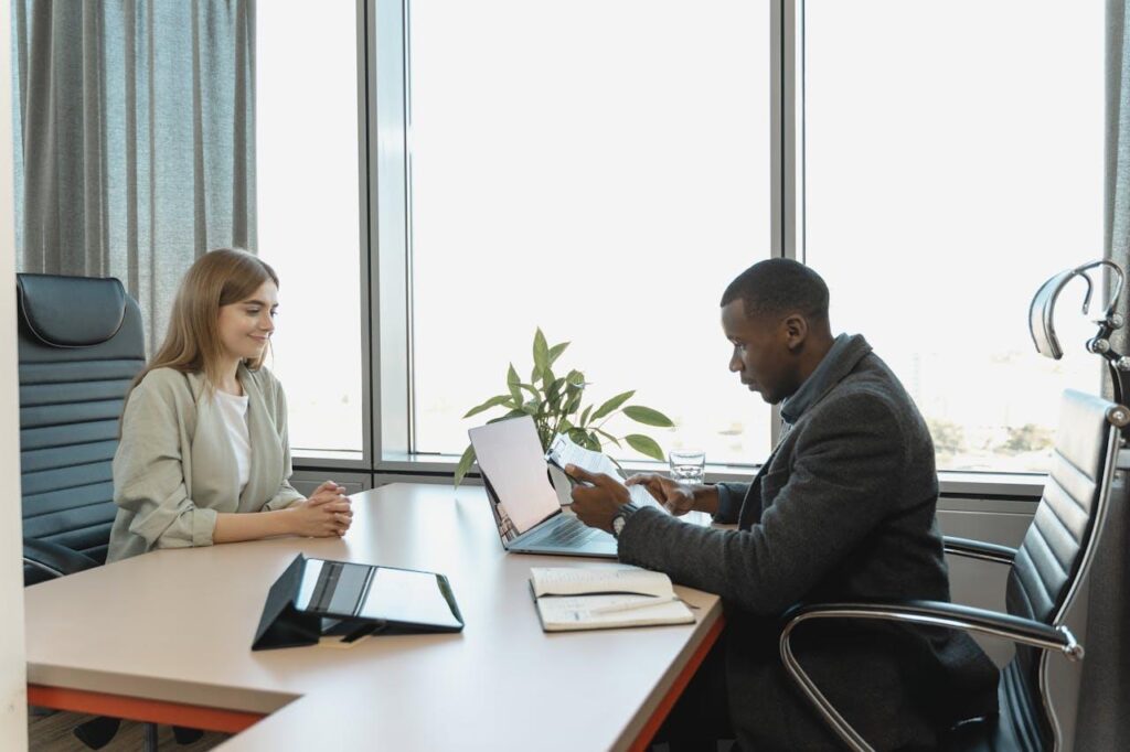 Recruitment team reviewing candidates for business vacancies in Luton